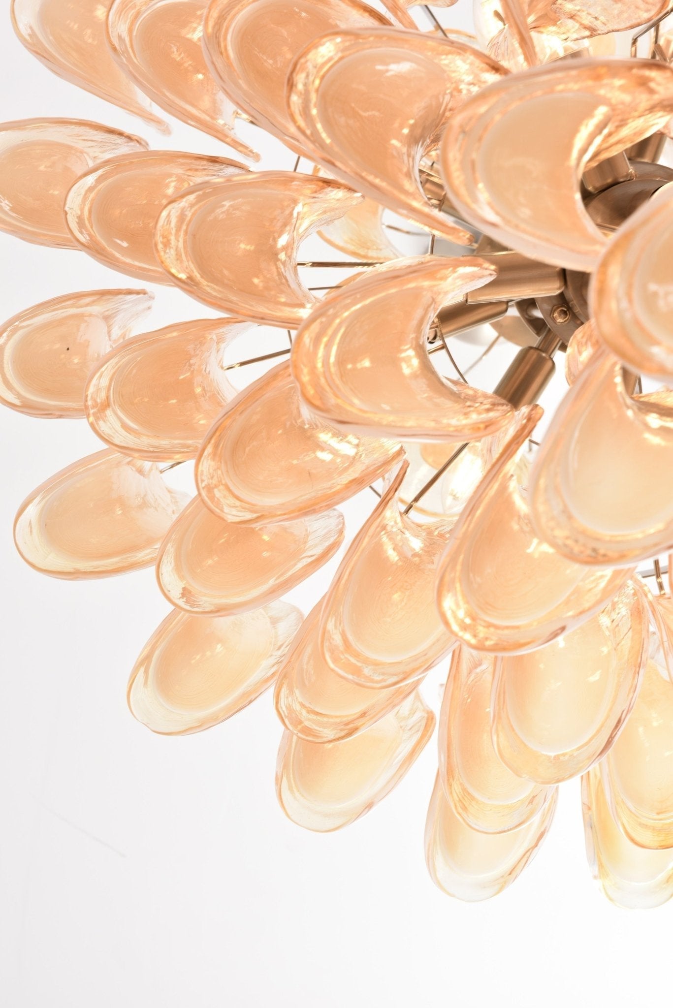 Amber Cloud Glass Petals Chandelier 31.5″
