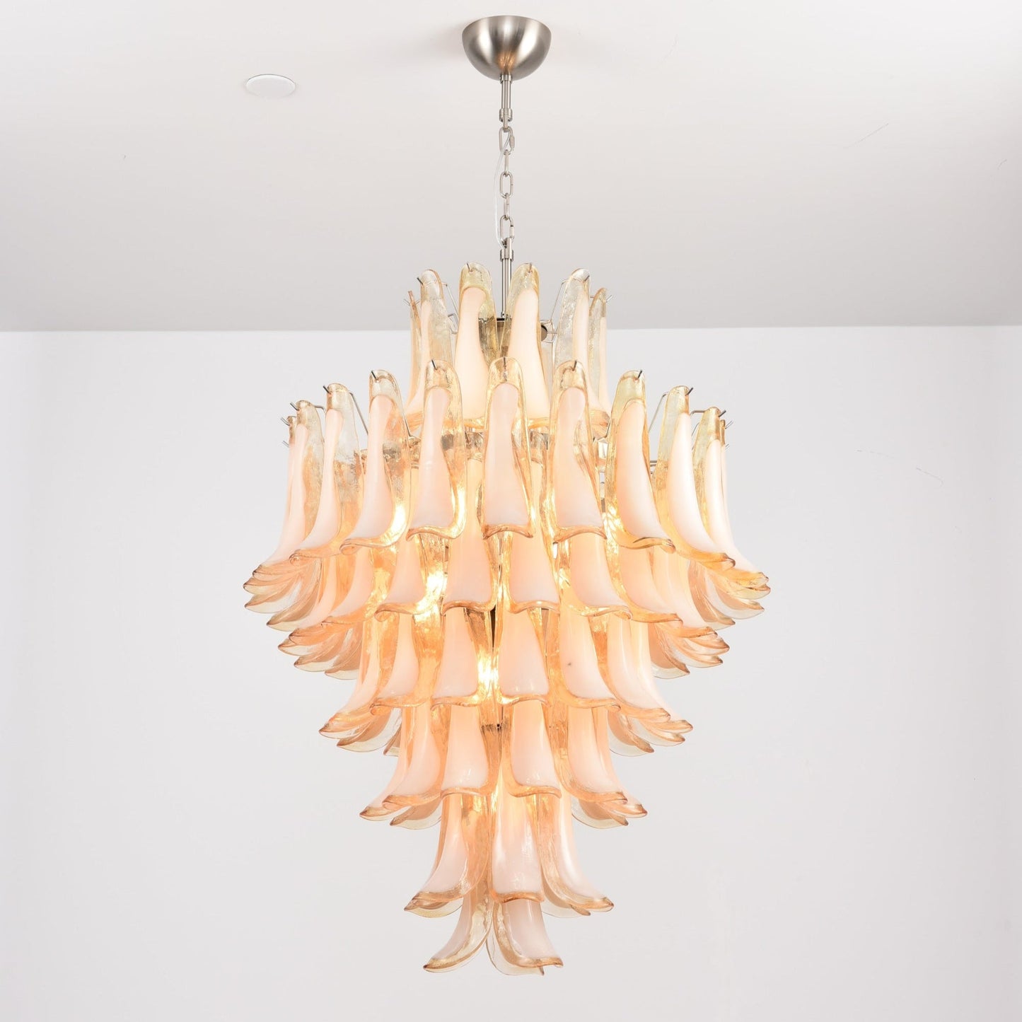 Amber Cloud Glass Petals Chandelier 31.5″