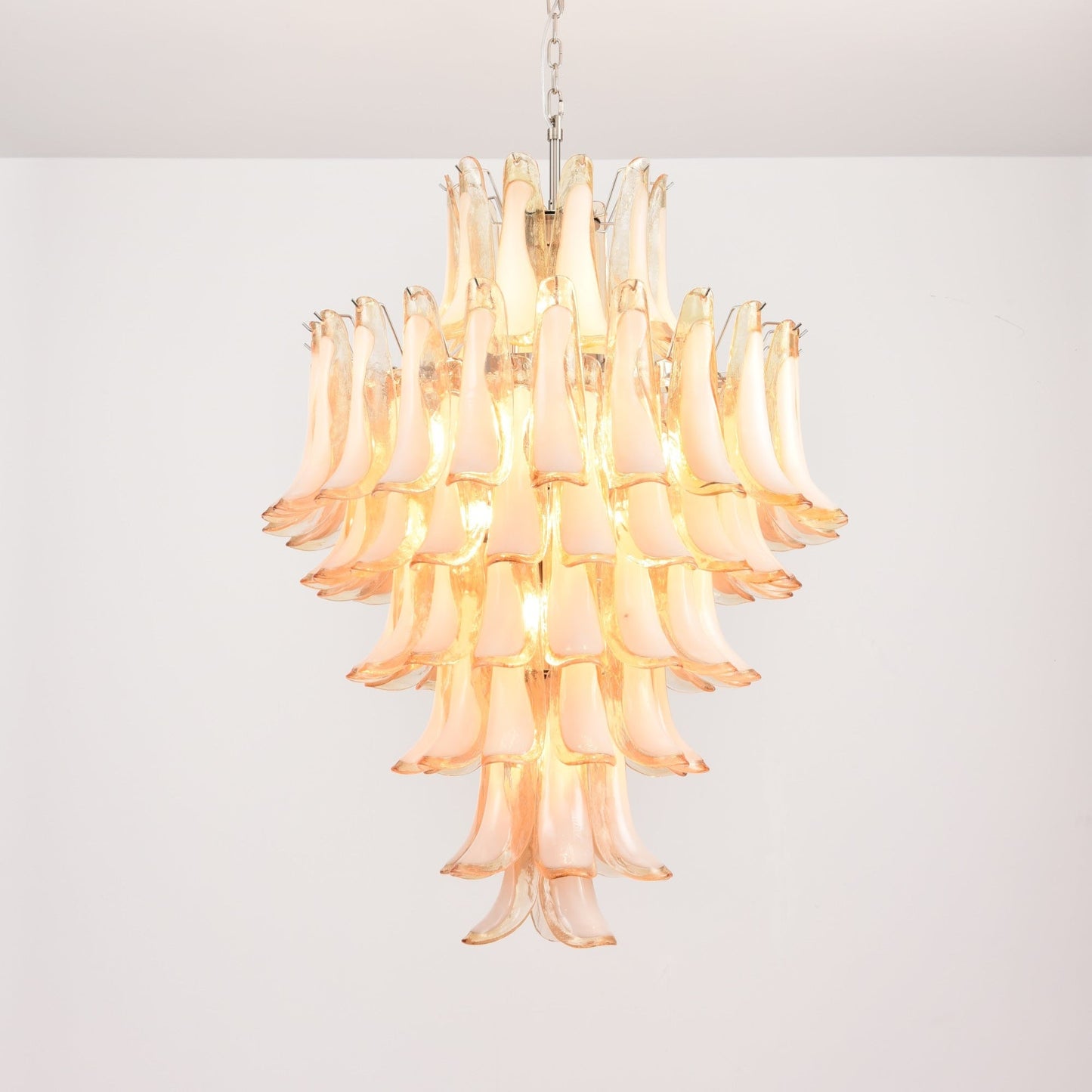 Amber Cloud Glass Petals Chandelier 31.5″