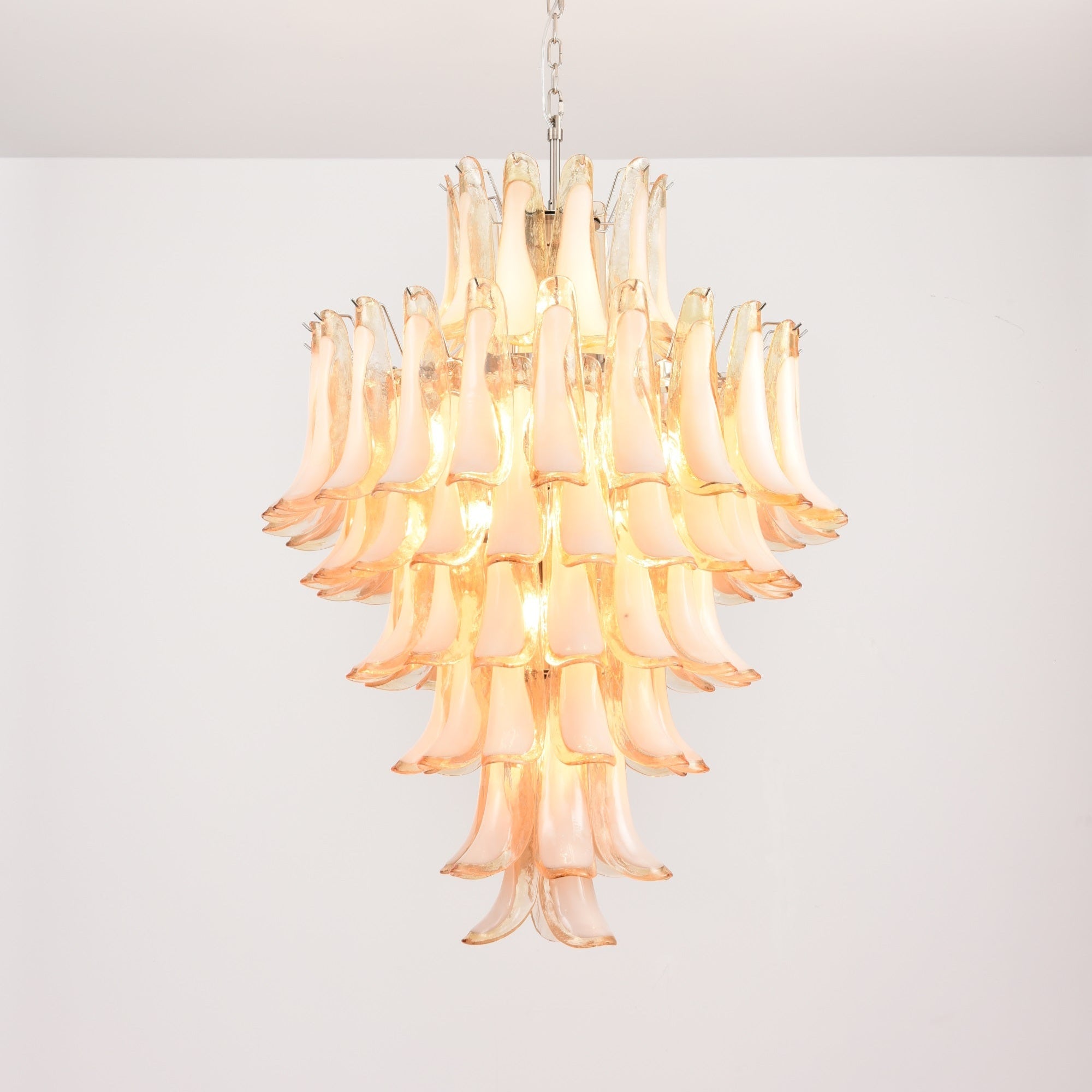 Amber Cloud Glass Petals Chandelier 31.5″