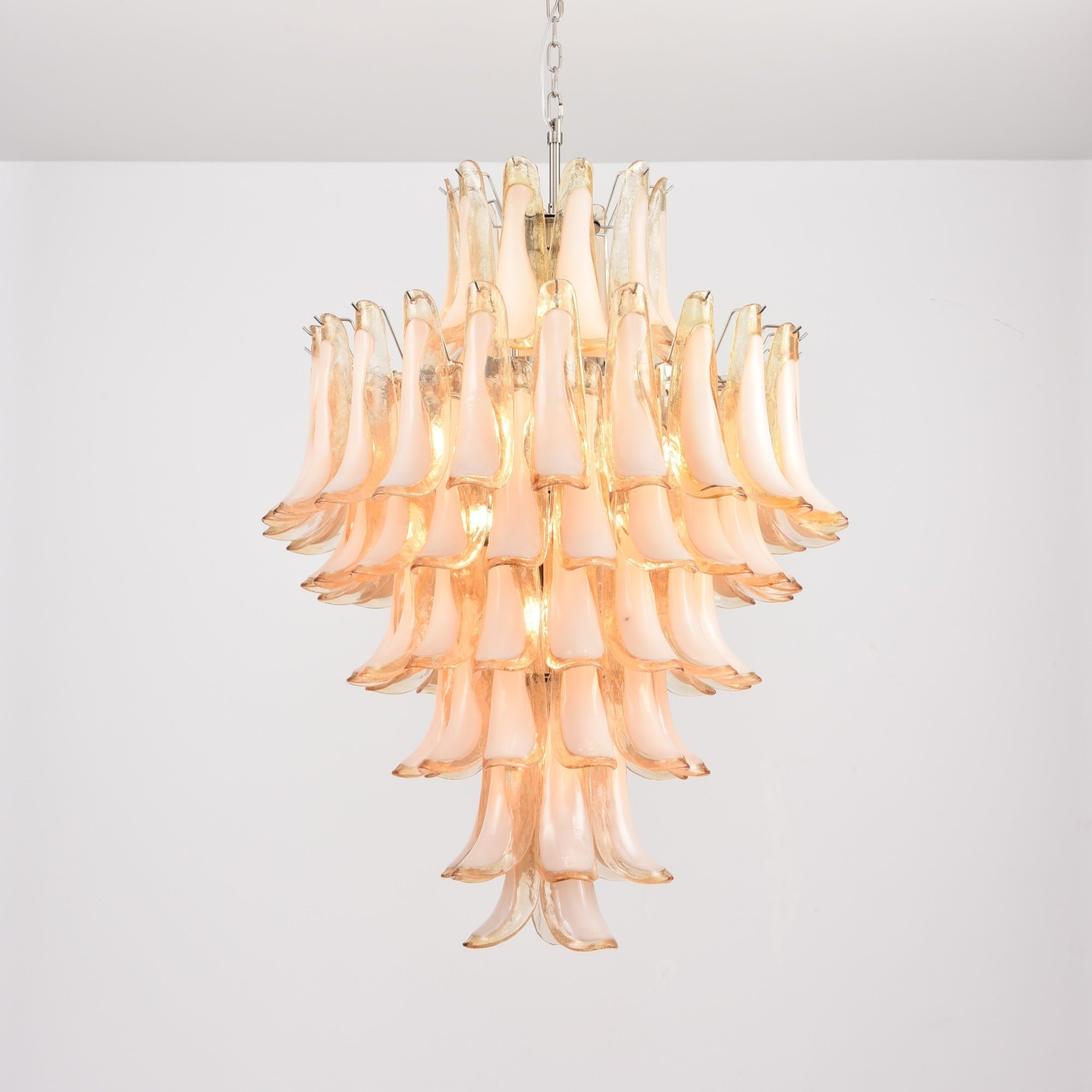 Amber Cloud Glass Petals Chandelier 31.5″