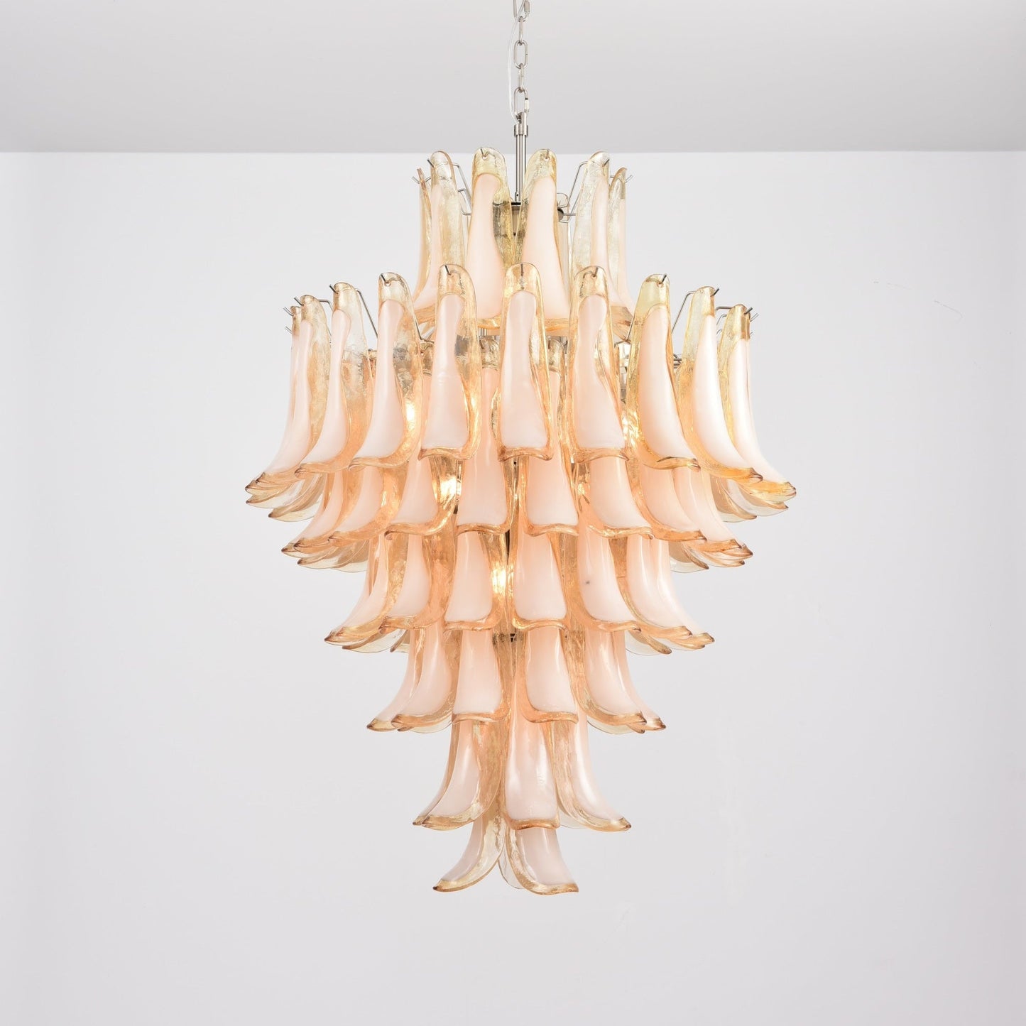 Amber Cloud Glass Petals Chandelier 31.5″