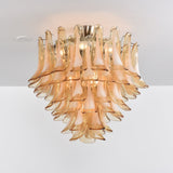 Amber Petal Glass Ceiling Lamp