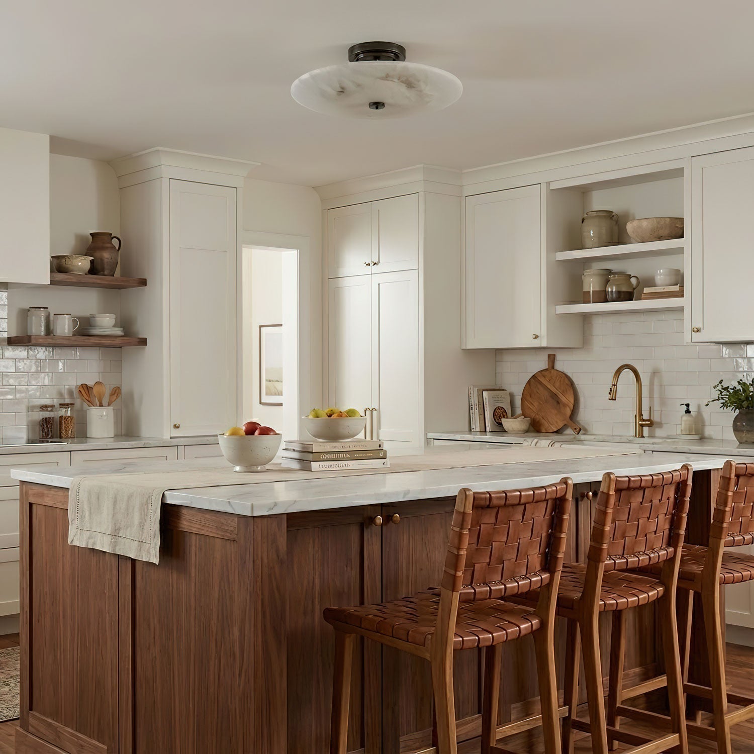 Ankeny Alabaster Flush Mount