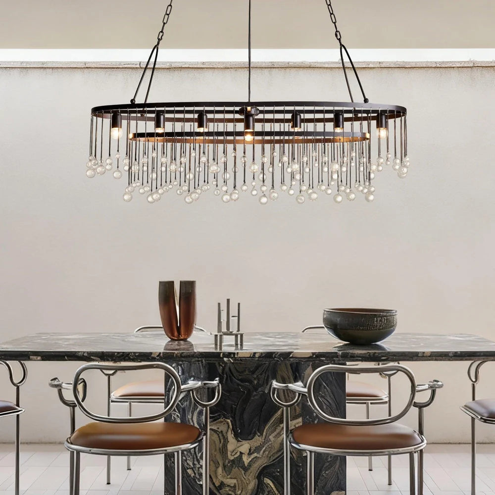 Aubrey Crystal Ball Oval Chandelier 7 Lights