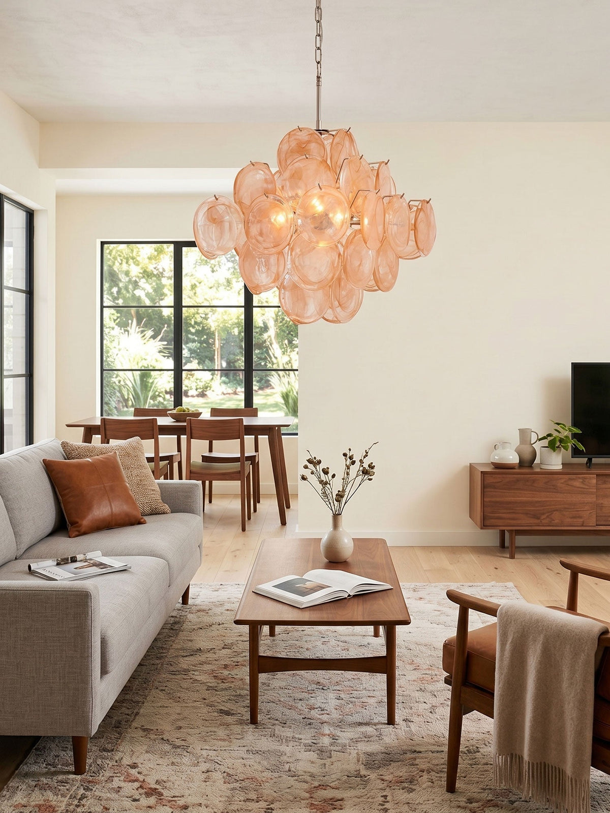 Aurelia Apricot Glass Chandelier
