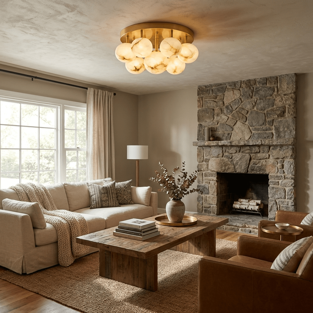 Aurelia Alabaster Globe Flush Mount