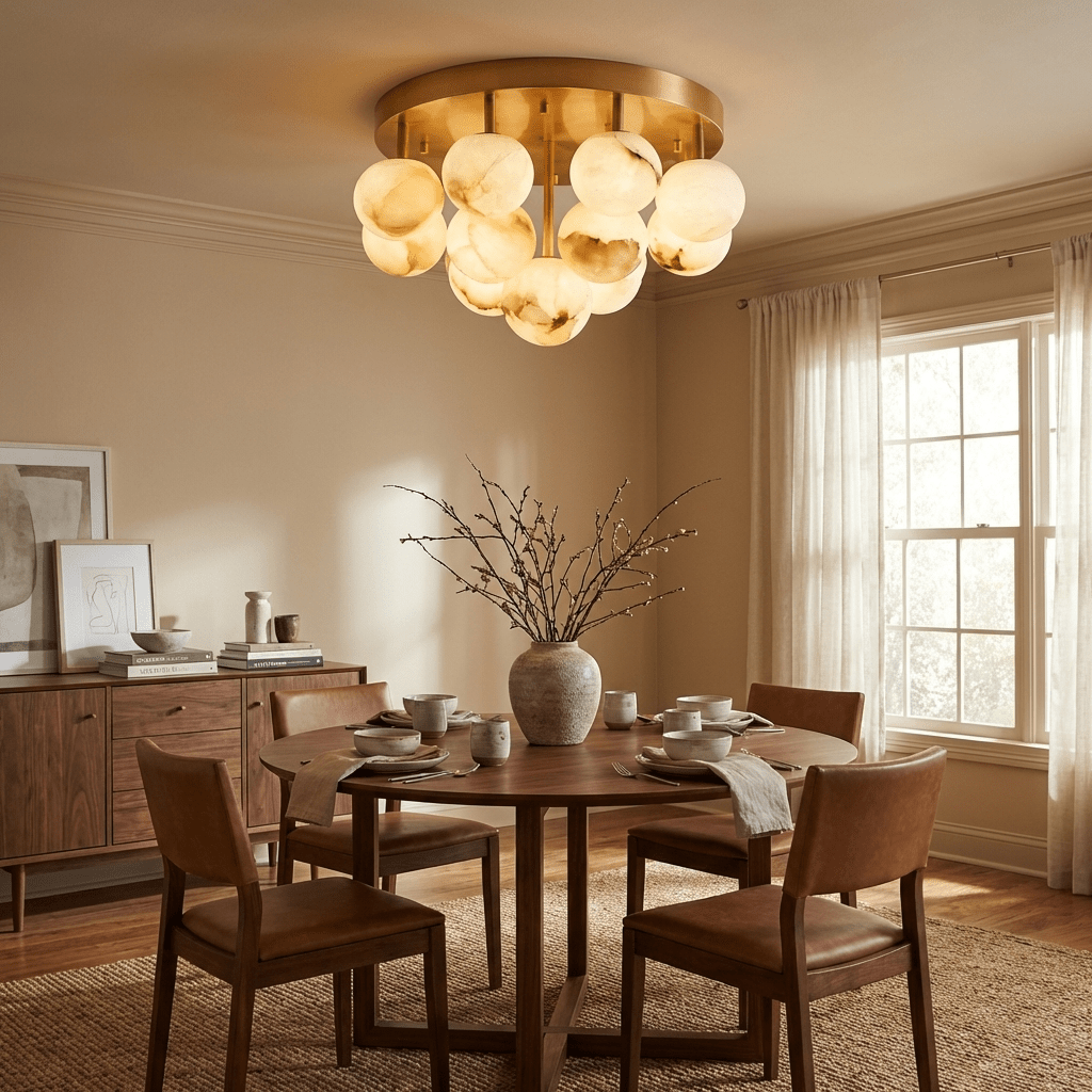 Aurelia Alabaster Globe Flush Mount