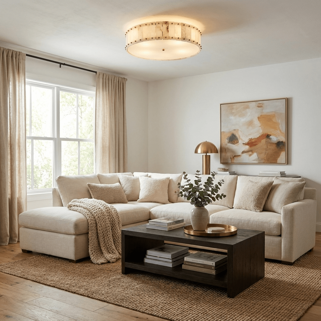 Aurelia Alabaster Ring Flush Mount