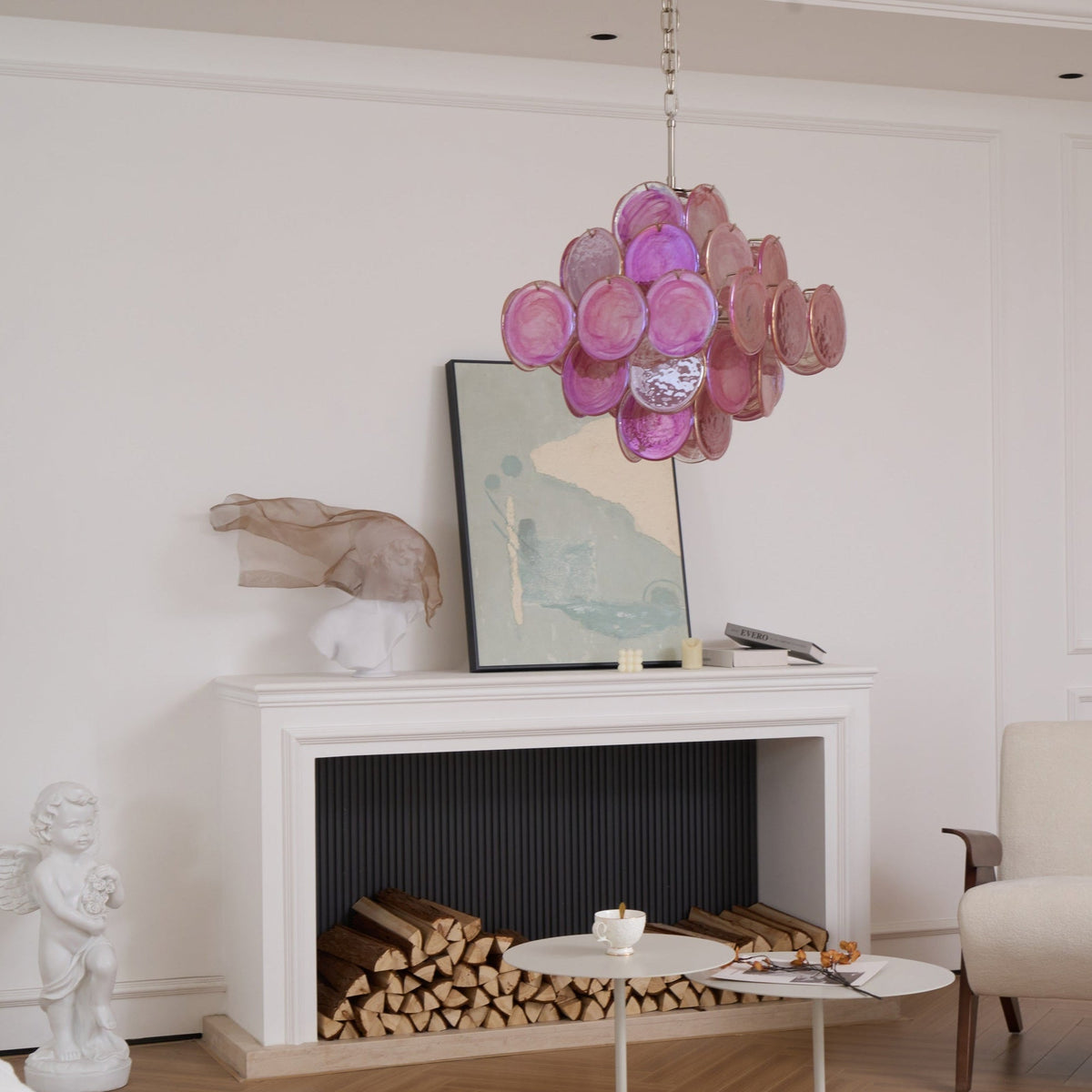 Aurelia Pink Glass Chandelier
