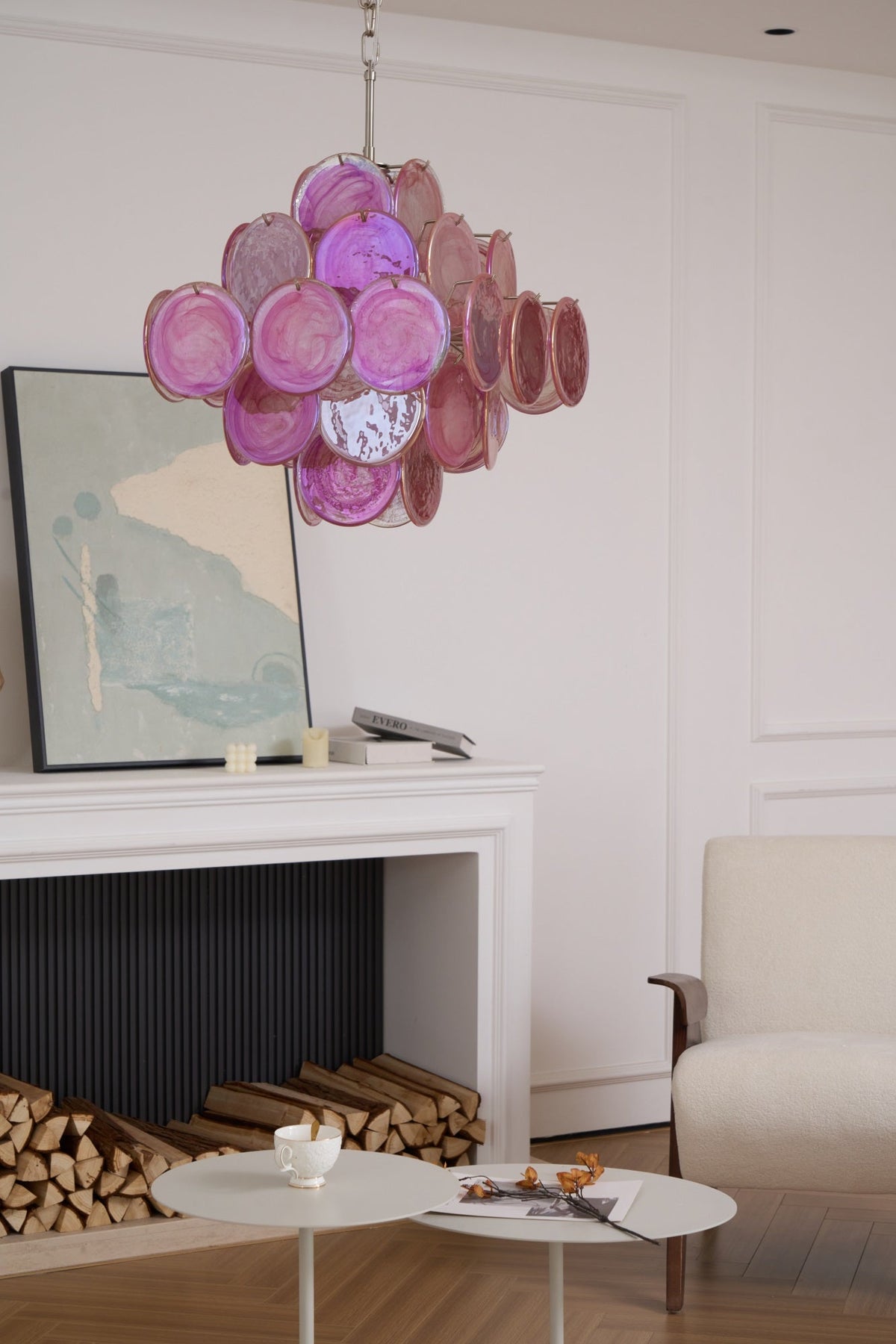Aurelia Pink Glass Chandelier