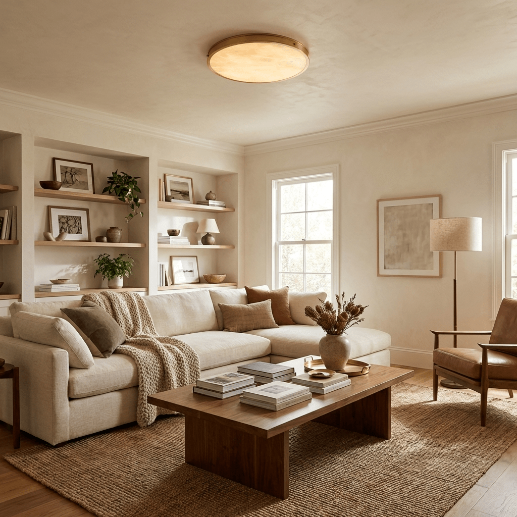 Aureon Alabaster Round Flush Mount