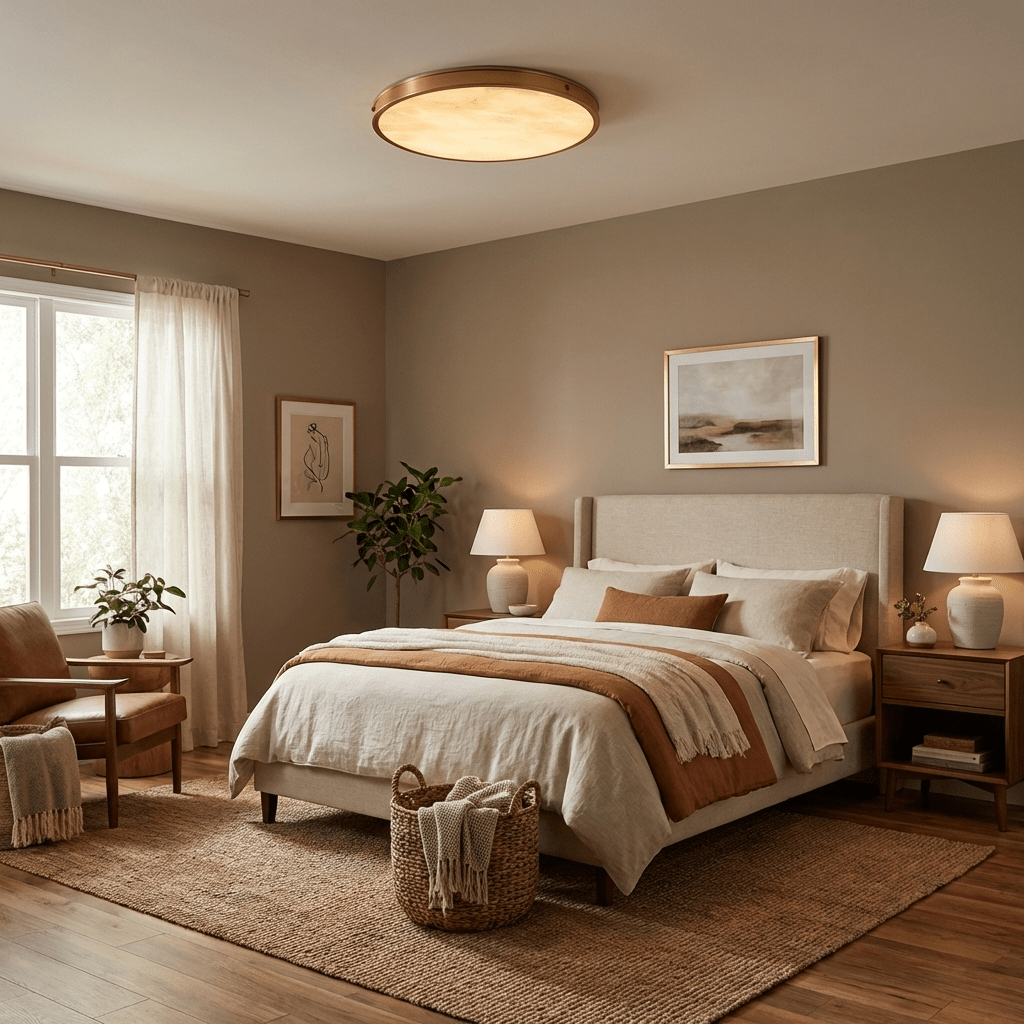 Aureon Alabaster Round Flush Mount