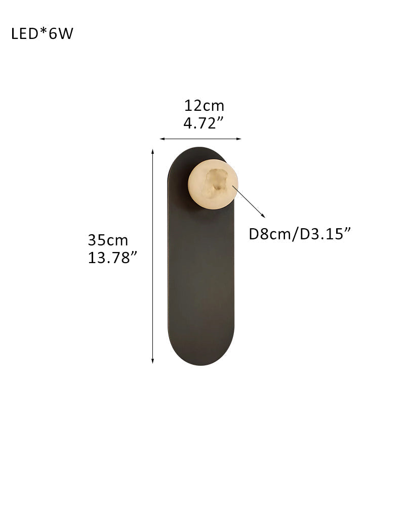 Alabaster Globes LED Disc Pendant Light in Lacquered Brass/Black Stainless Frame