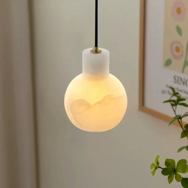 Bell Jar Alabaster Cluster Chandelier