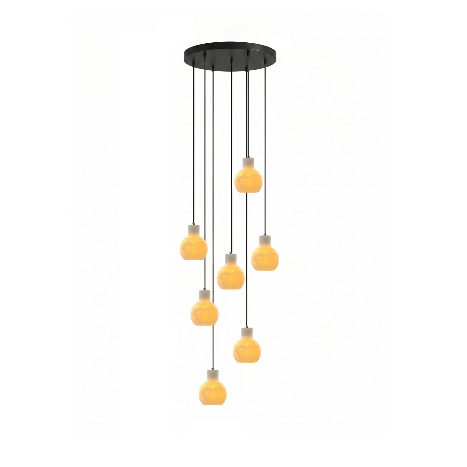 Bell Jar Alabaster Cluster Chandelier
