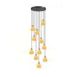 Bell Jar Alabaster Cluster Chandelier