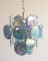 Blue Disc Glass Chandelier