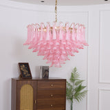 Blush Pink Glass Chandelier