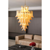 Amber Cloud Glass Petals Chandelier 31.5″