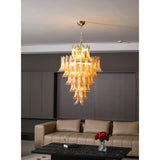 Amber Cloud Glass Petals Chandelier 31.5″