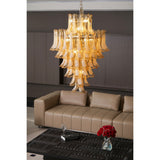 Amber Cloud Glass Petals Chandelier 31.5″