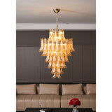 Amber Cloud Glass Petals Chandelier 31.5″
