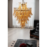 Amber Cloud Glass Petals Chandelier 31.5″