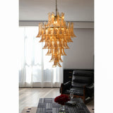 Amber Cloud Glass Petals Chandelier 31.5″