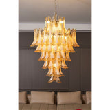 Amber Cloud Glass Petals Chandelier 31.5″