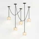 Cascade Chain Cube Alabaster Chandelier