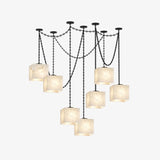 Cascade Chain Cube Alabaster Chandelier
