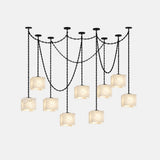 Cascade Chain Cube Alabaster Chandelier
