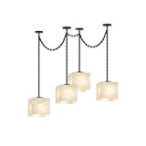 Cascade Chain Cube Alabaster Chandelier