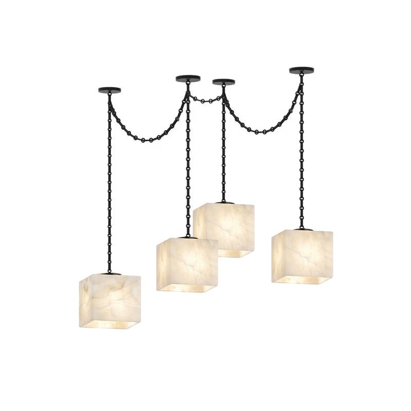 Cascade Chain Cube Alabaster Chandelier