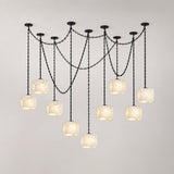 Cascade Chain Cube Alabaster Chandelier