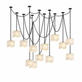 Cascade Chain Cube Alabaster Chandelier