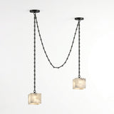 Cascade Chain Cube Alabaster Chandelier