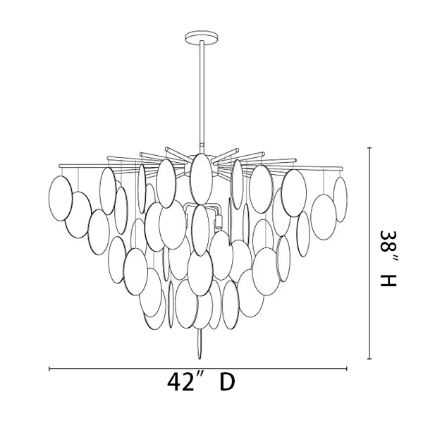 Geologic Round Fringe Chandelier 42"