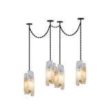 Cascading Chain Cluster Alabaster Chandelier