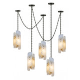 Cascading Chain Cluster Alabaster Chandelier