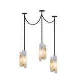 Cascading Chain Cluster Alabaster Chandelier