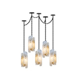 Cascading Chain Cluster Alabaster Chandelier