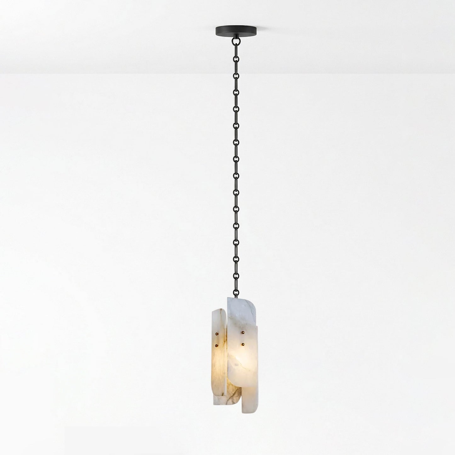 Cascading Chain Cluster Alabaster Chandelier