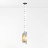 Cascading Chain Cluster Alabaster Chandelier