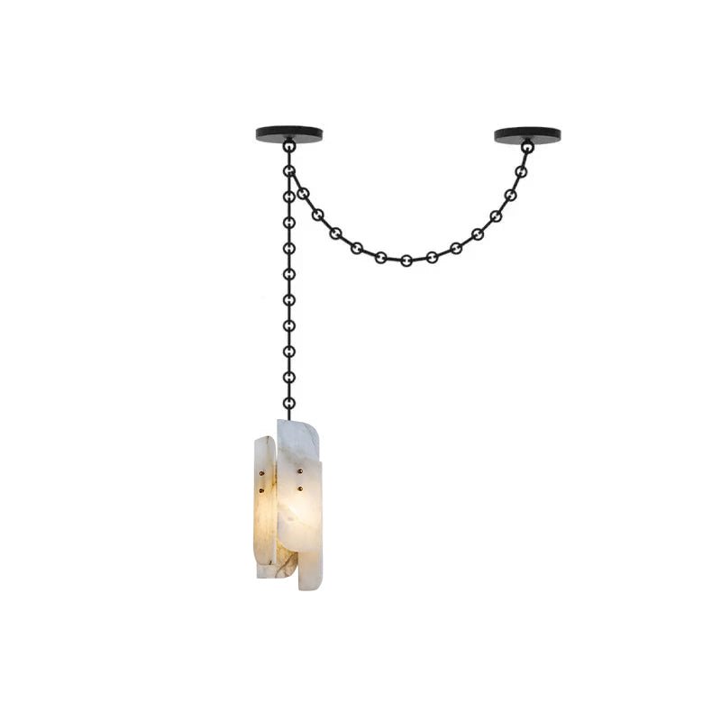 Cascading Chain Cluster Alabaster Chandelier