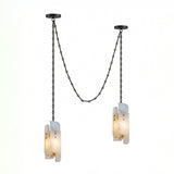 Cascading Chain Cluster Alabaster Chandelier