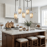 Cascading Chain Cluster Alabaster Chandelier