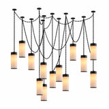 Cascading Chain Cylinder Alabaster Chandelier
