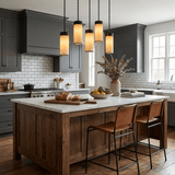 Cascading Chain Cylinder Alabaster Chandelier